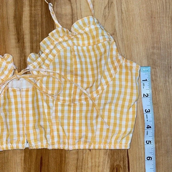 Out From Under yellow gingham corset top size M - Picture 10 of 10